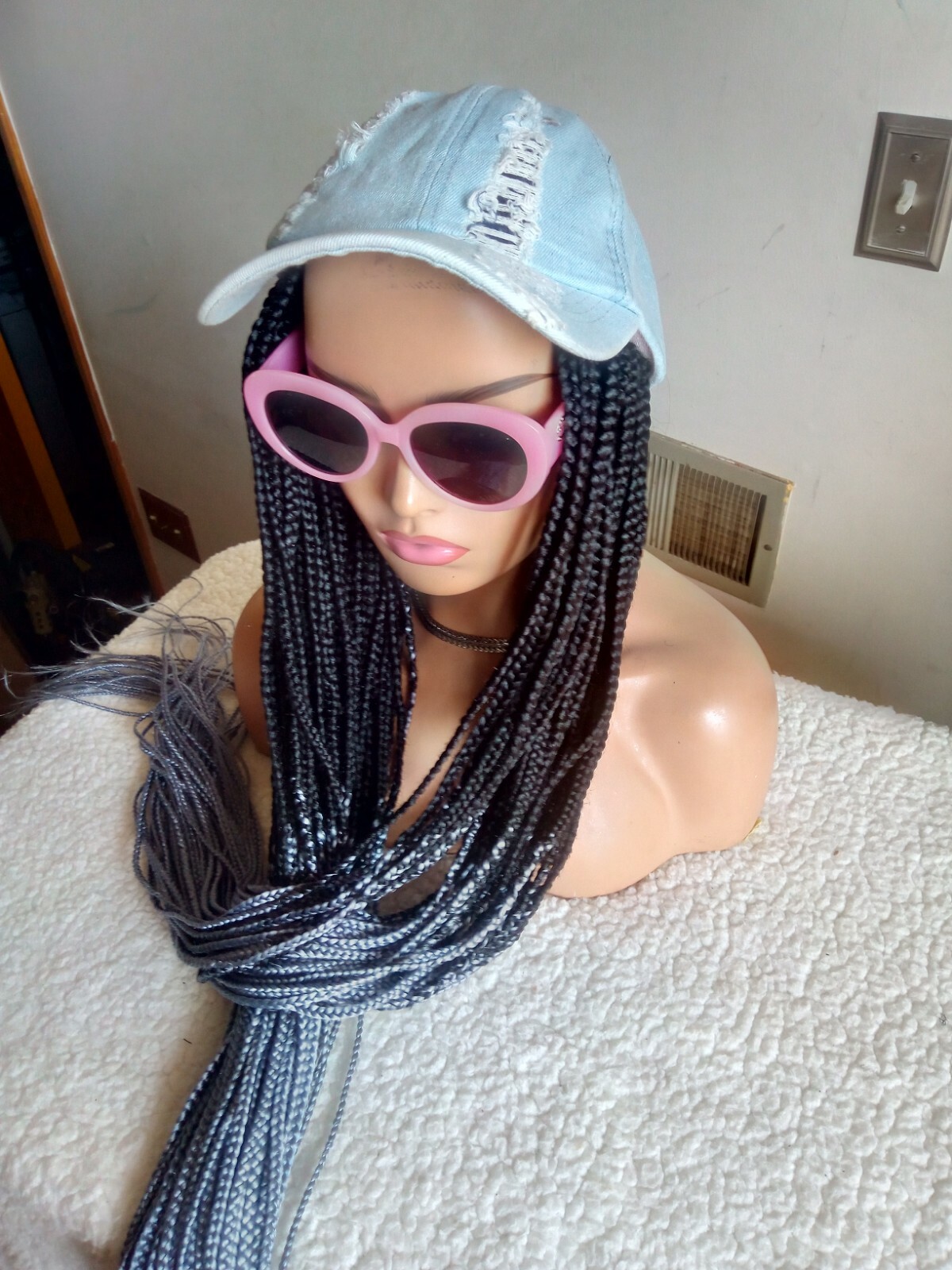 African Braided Box Braids Baseball Cap Wig ( 40") eBay