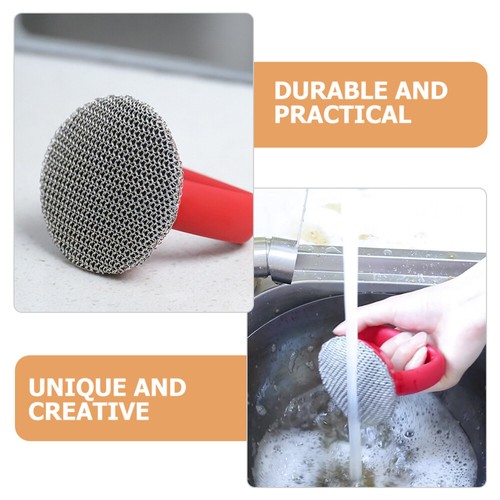 Kitchen Tool Sink Cleaner soldes Brosse À Poignée Longue D'essoux Acier Pot Maille