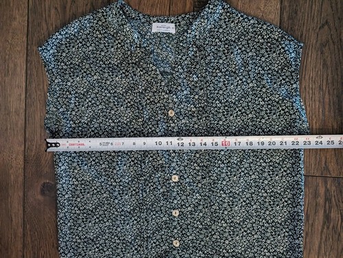Kaileigh Women's Slate Blue & Soft White Floral Print Button Down Size XXL NWOT - Picture 8 of 16
