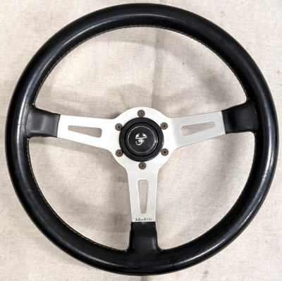 Vintage MOMO FIAT ABARTH Steering Wheel Leather 35CM