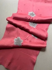 Obiage Shibori, Ring out pink x gray flowers