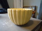 Vintage Haeger Pottery Round Ribbed Yellow Planter/Bowl #8718 4" H x 6.5" W USA