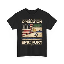 Operation Epic Fury T-Shirt, American Israel Iran Flag Patriotic Vintage T-Shirt