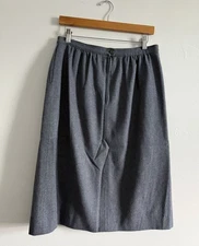 Pendelton Women's Vintage Pure Virgin Wool Baby Blue Midi Skirt Academia  SZ 16