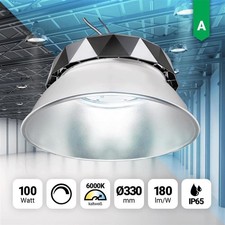 LED Hallenstrahler 100W Alureflektor Highbay Kaltwei&szlig; 6000K 180lm dimmbar IP65