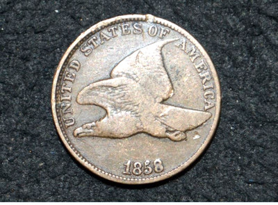 1858 Flying Eagle Cent - Large Letters * F/VF