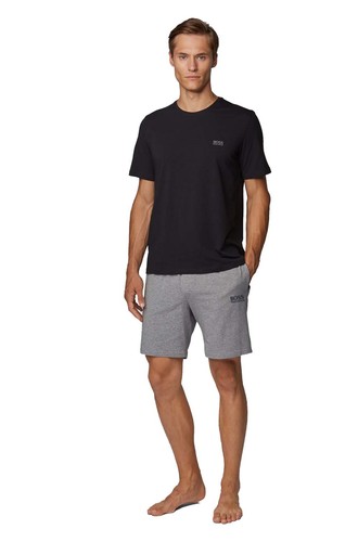 BOSS Herren Schlafanzughose Short Pants Logostickerei Grau Blau Schwarz  S-XXL - Afbeelding 8 van 18
