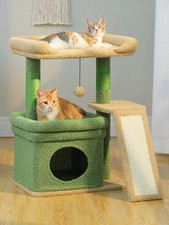 27in Cat Tree Condo 2 Sisal Posts Perch Ladder Green