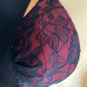 Ann Summers Underwired Suspender Cami Black Ultra Sheer Mesh & Lace, UK 34C