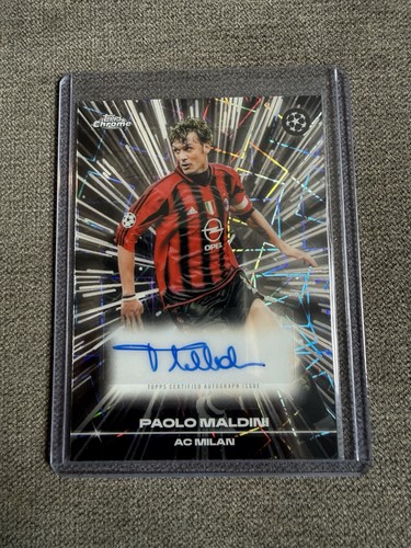 2025/26 Topps Chrome UCC Black Lazer Auto Paolo Maldini Ac Milan BLA-PM