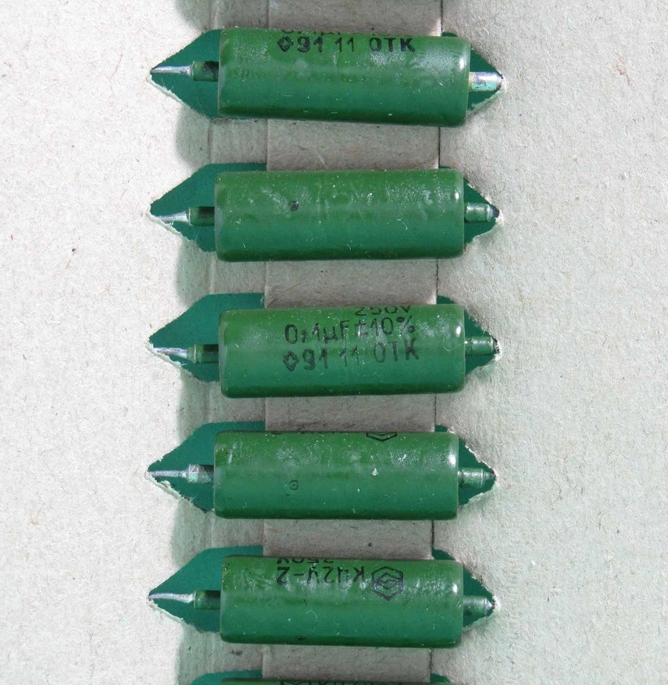 12 pcs K42U-2 K42Y-2 / K42Y2 K42U2 / 0.1uF+- 10% 250V PIO AUDIO CAPACITOR USSR - image 4 of 4