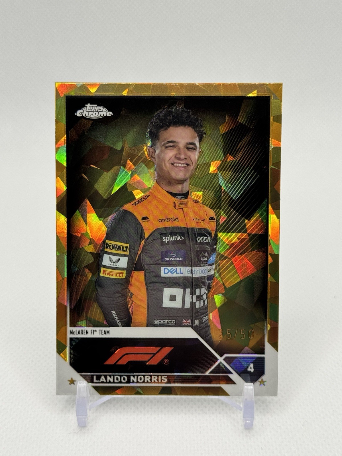 2023 Topps Chrome Sapphire F1 Lando Norris Gold #25/50