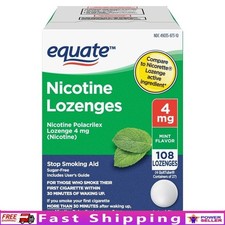 Nicotine Lozenges 4mg Mint Flavor Smoking Cessation Aid 108 Count Sugar Free New