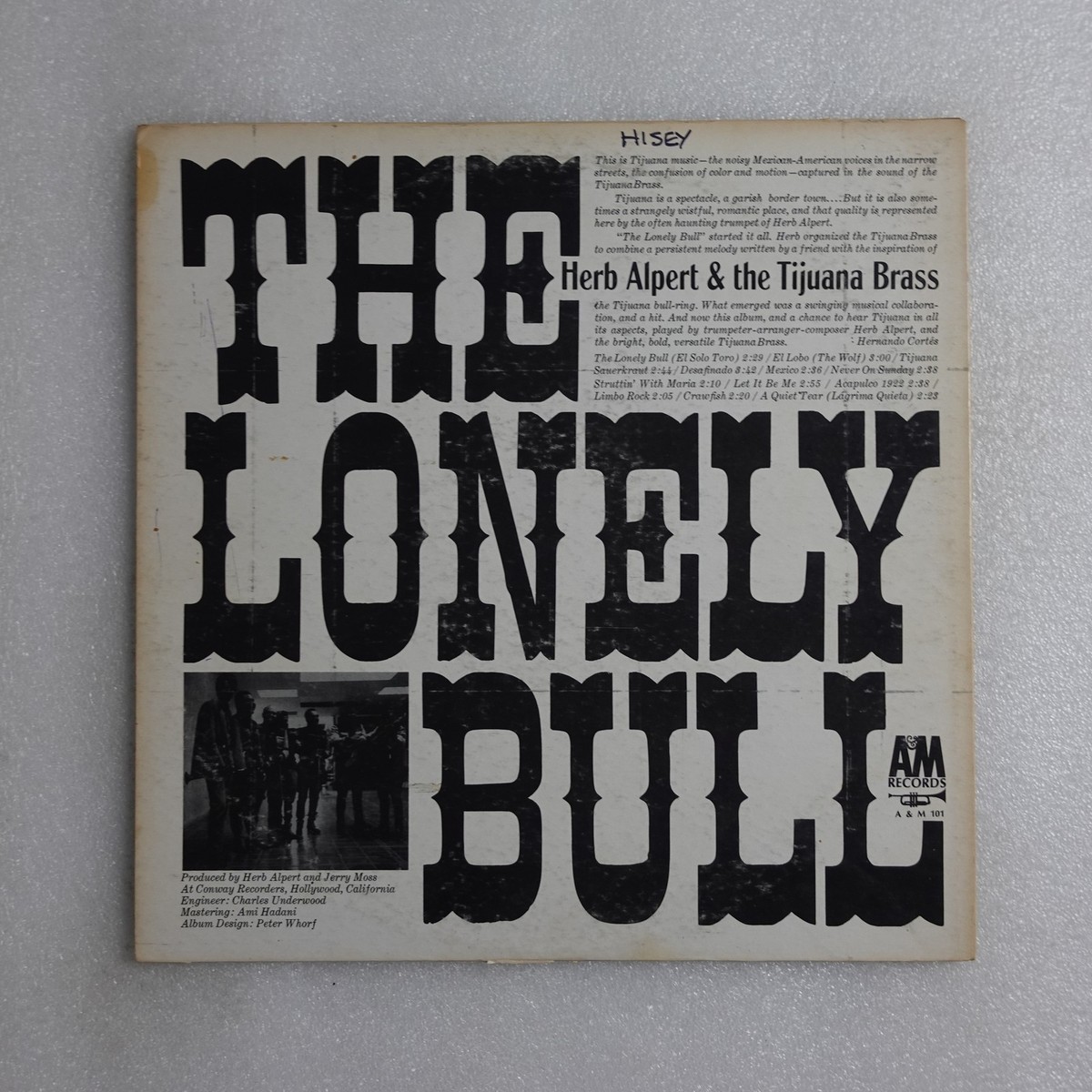 Herb Alpert & The Tijuana Brass The Lonely Bull LP Vinyl Album