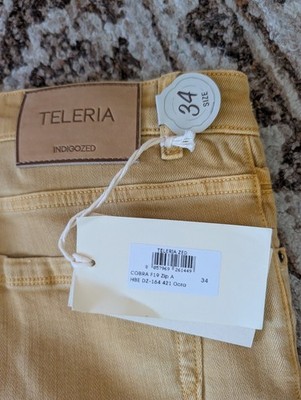 Teleria Zed Jeans 5 Pocket, Size 34, Ocra, Cotton Blend