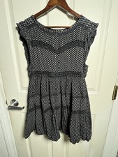 Free People Women's Sleeveless Dress Short Black With Flowers XS