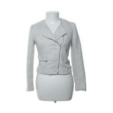 H&M, Bolero, Größe: 34, Weiß/Silber, Acryl/Metallfaser/Polyester #1xe