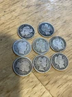 Silver Dimes Barber (8) Dimes