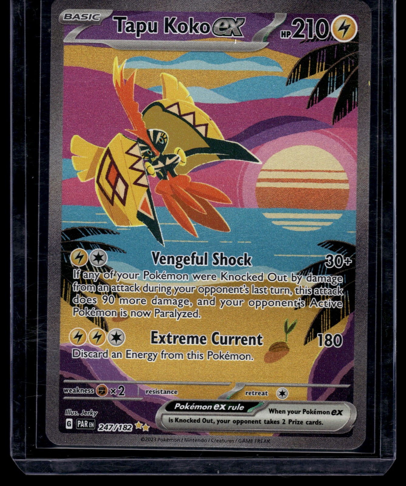 Pokémon TCG Tapu Koko EX Paradox Rift Holo Card 247/182 Sir NM