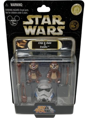 Disney Star Wars Action Figures Chip & Dale Ewoks Series 3 Star Tours Geek Core