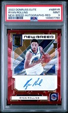 2022 DONRUSS ELITE NEW BREED AUTOGRAPH ROOKIE RED RYAN ROLLINS 26/49 PSA 9 AUTO
