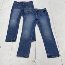 GapKids 1969 Jeans Youth 10 Plus Blue Super Skinny Denim Zip Fly 2 Pair Lot