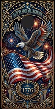 Premium Cornhole Vinyl Wrap- 3M Decal - Patriotic Bald Eagle American Flag USA