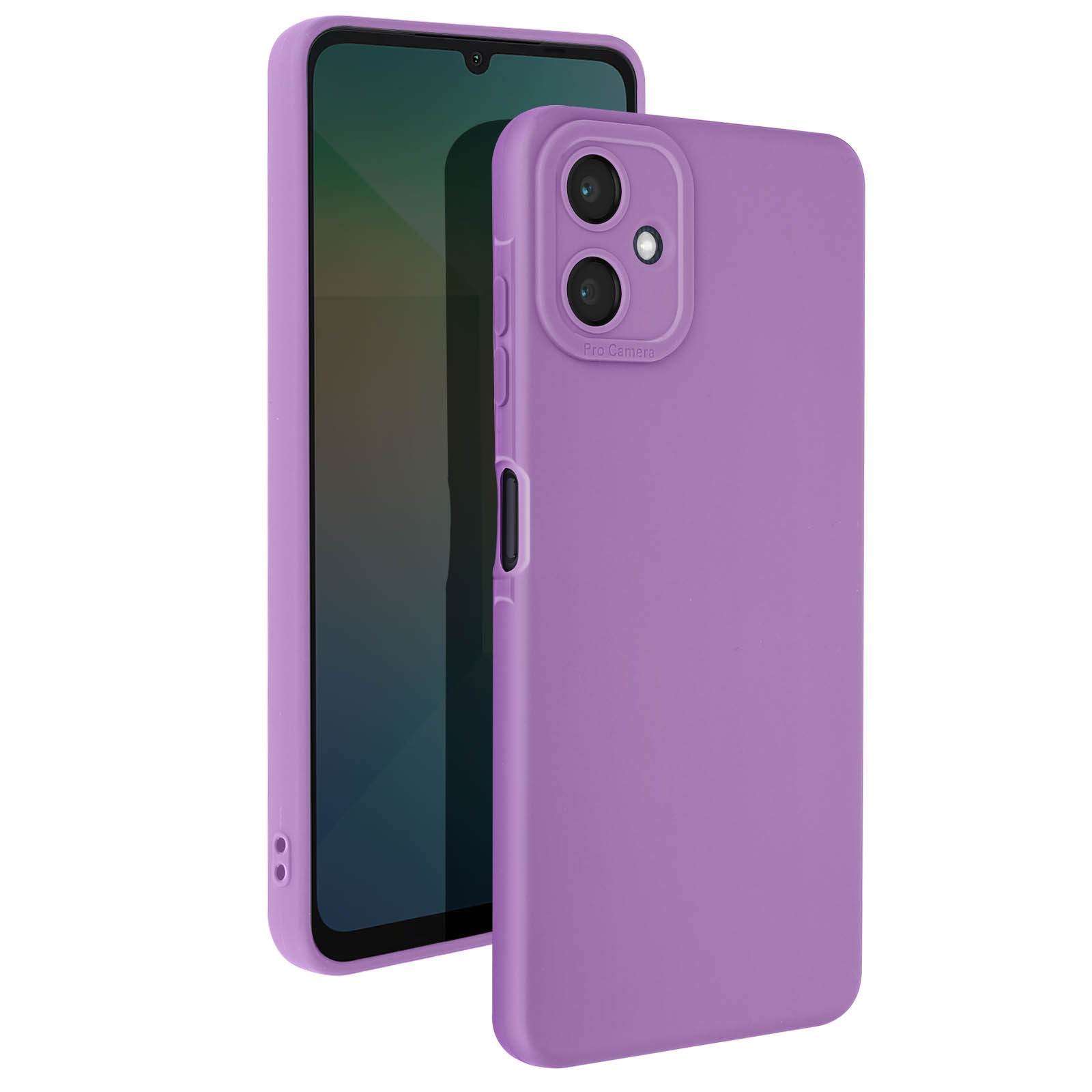 Coque antichoc Galaxy A06 silicone violet Avizar SoftGlow protection camera