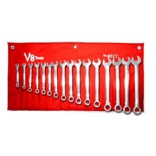 V8 Tools Inc VT9317 17 Piece Metric Standard Length Combo Wrench Set