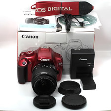 CANON EOS KISS X50 Red Double Zoom Lens Digital SLR Camera From Japan Used CANON