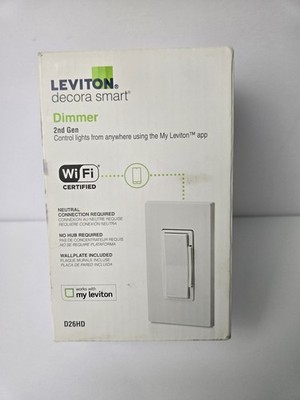 Leviton Decora Smart Wi-Fi Dimmer, 600W (2nd Gen) (D26HD-1BW)