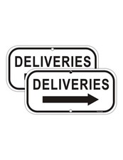 2-Pack Deliveries with Arrow Right 12x6 inches, Right-2pcs-White
