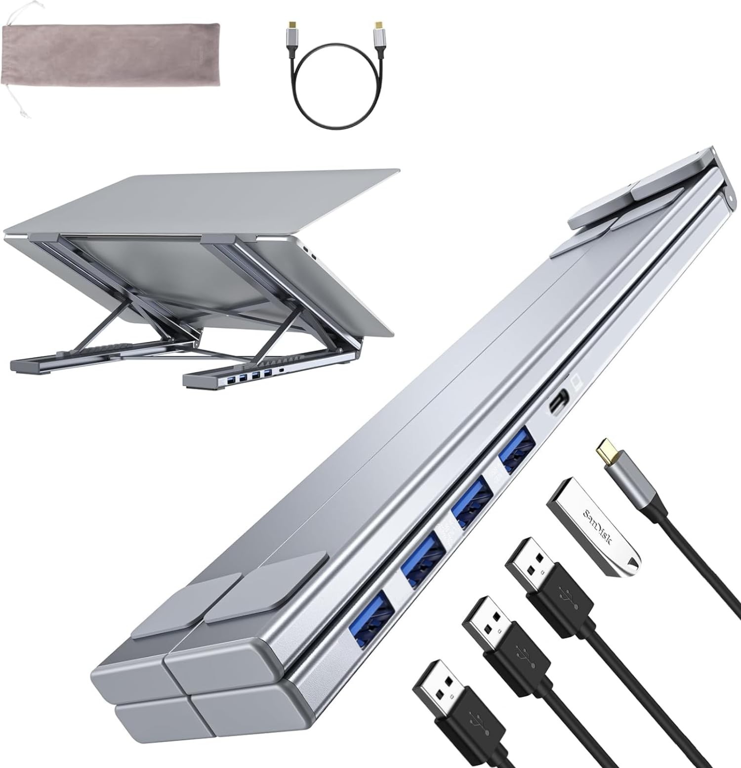 Hub USB C vers USB M61 pour libérer vos ports de PC portable au bureau et en télétravail