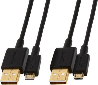 Amazon Basics 2-Pack USB 2.0 A-Male to Micro USB Charging Cable, 6 FT (E847)