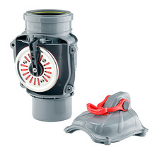 Rückstauklappe Rückstauverschluss Rückstauventil senkrecht Abwasser Rohr HT KG