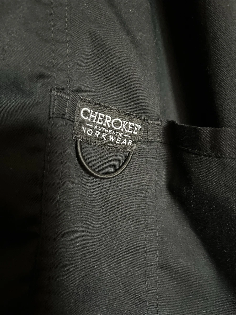 Cherokee Workwear Black Snap Button Lab Coat  XL