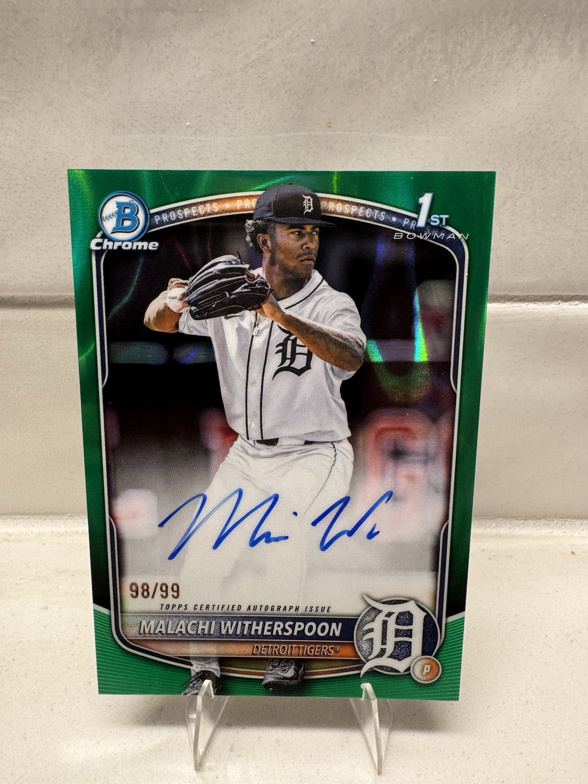 2025 Bowman Draft Malachi Witherspoon 1st Chrome Auto Green Lava /99 #CPA-MW