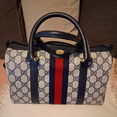 Gucci Accessory Collection GG Canvas Web Stripe Zip Satchel w Detachable Strap
