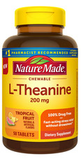  ale - Nature Made Chewable L-Theanine 200mg Tablets, Stress Relief, EXP: 02/27