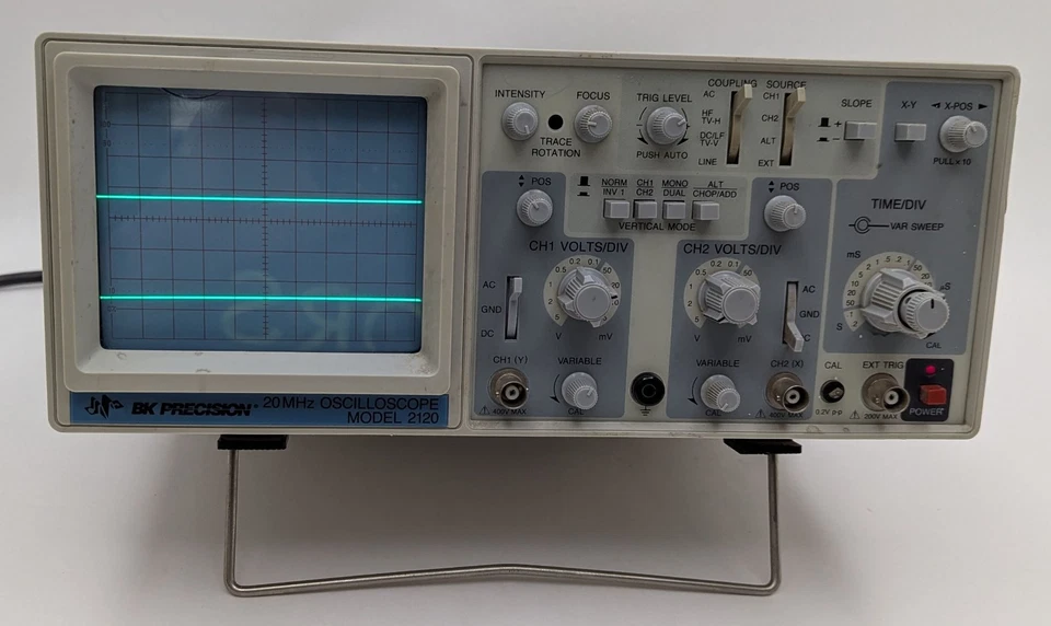 Аналоговый осциллограф BK Precision модель 2120 20 МГц двойная трассировка B&K - протестирован *ЧИТАЙТЕ* - Изображение 3 из 4