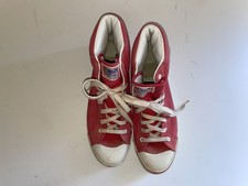 Vintage 1980s Bud Budweiser Shoes Size 10M Red  White Converse Style High Top