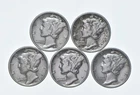 High Grade Lot 1934 1939 1939 1936 1936 Mercury Dime Collection *352