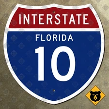 Florida Interstate 10 highway route marker road sign 1957 Jacksonville 18x18