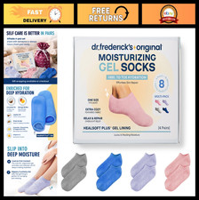 Moisturizing Gel Socks Variety Pack - 4 Pairs for Dry Feet Cracked Heels - Spa