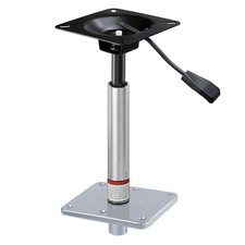 Adjustable Boat Seat Pedestal Kit w/ Lock in 3/4" Pin 14-19 inch, Silver