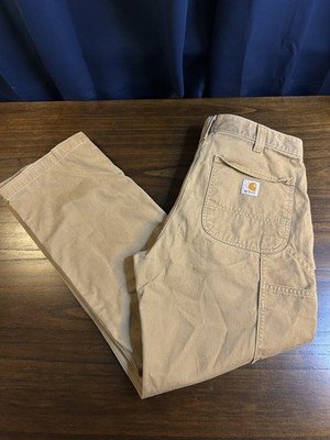 Carhartt Pants Adult 34x30 Carpenter Cargo Relaxed Fit Cotton Tan