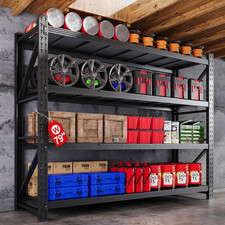 79  W Garage Shelving Heavy Duty, 7000LBS Metal Storage Shelves, 24  Deep Storage