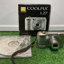 Nikon Coolpix L27 Digital Camera With Box Manual Tested And Works Mint Condition