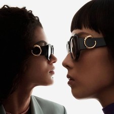 Cartier CT0471S Glossy Black Frame Oval Women's Sunglasses 53 19-145