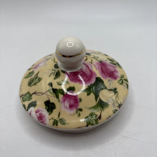 James Sadler Chintz Teapot Lid Yellow With Pink Roses Lid Only See Pics